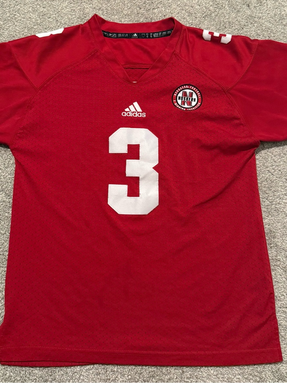 Adidas women’s Red Number 3 Athletic Jersey large